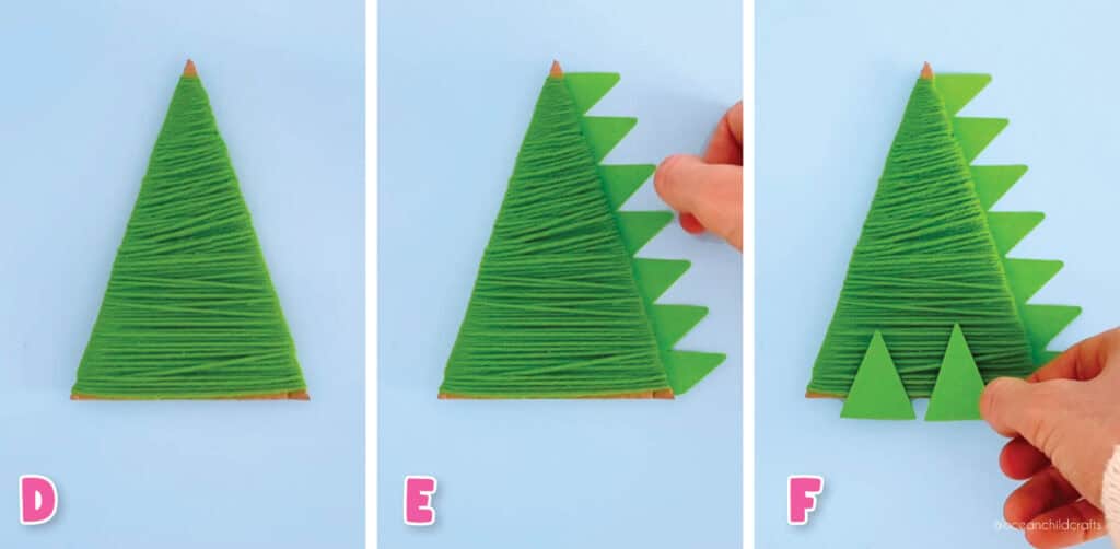 DIY Dinosaur Christmas Tree From Yarn And Cardboard