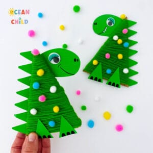 Dinosaur Christmas Craft Idea From Yarn