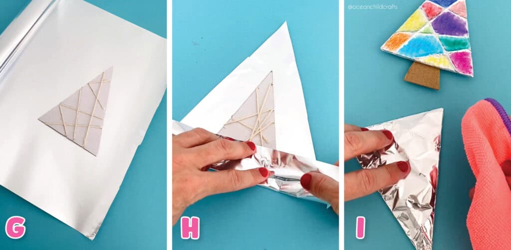 How To Make A Foil Coloring Christmas Tree Craft 