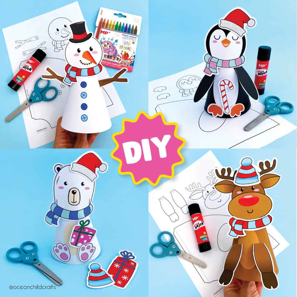 Printable Polar Animal Puppets Template