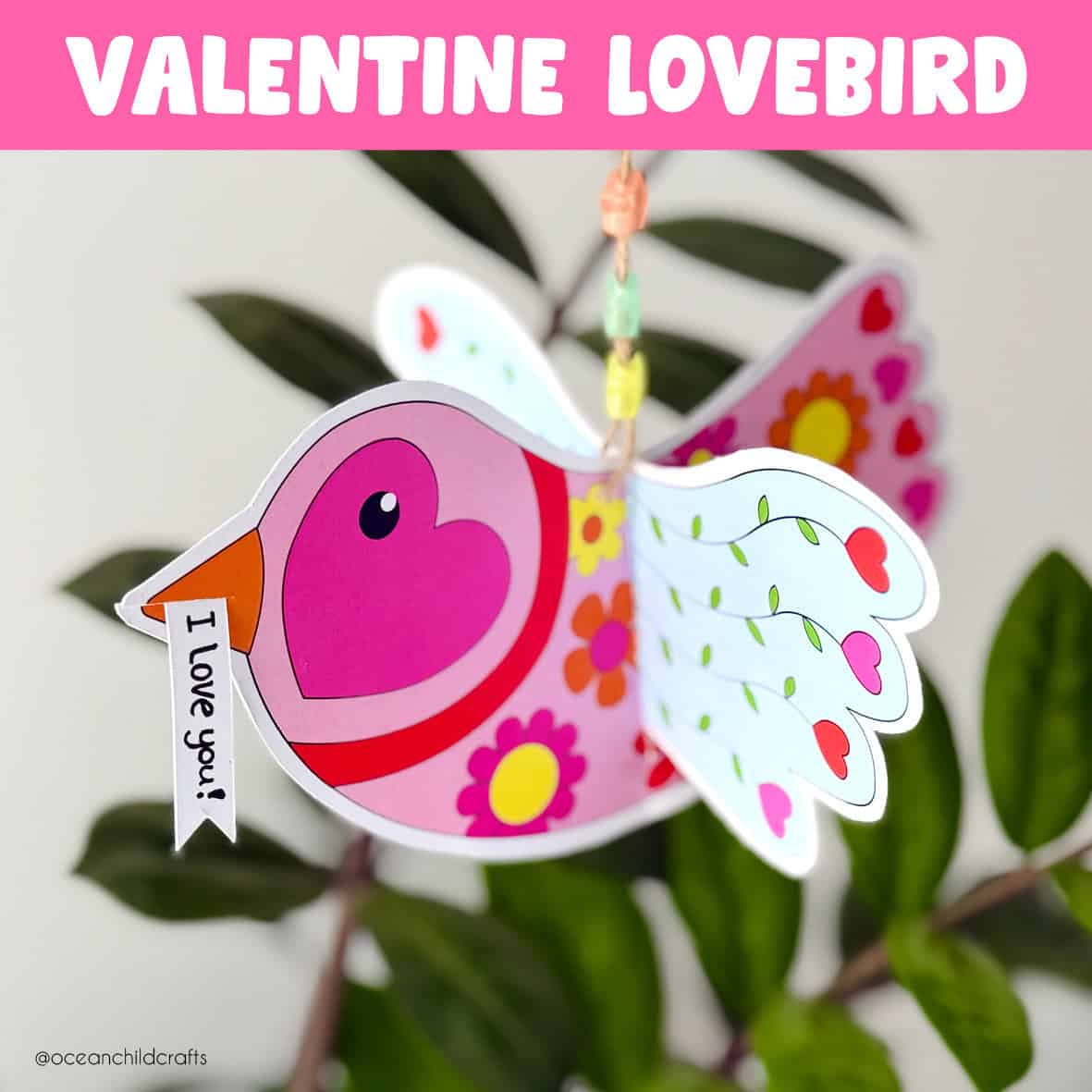 Lovebird Mobile Craft Printable - Ocean Child Crafts