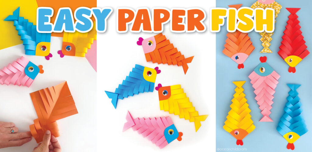 Paper Fish Craft Tutorial for Children, Easy and Fun Craft For At Home Or In The Classroom