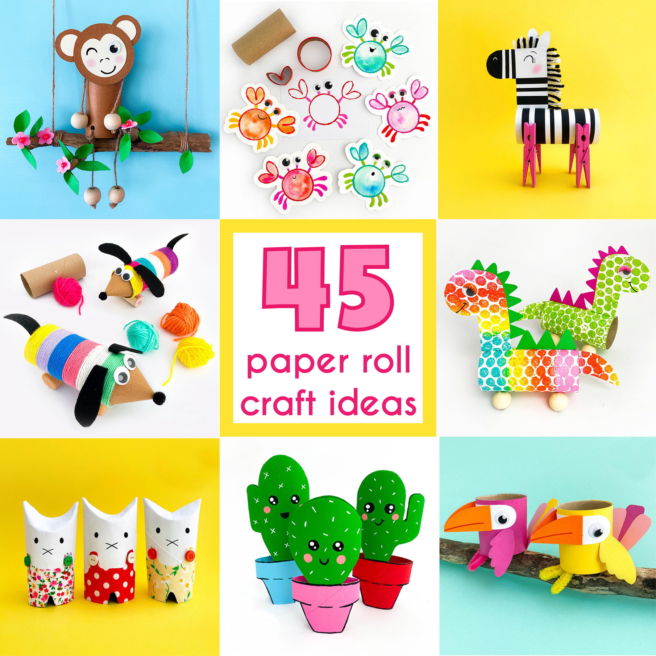 45 Paper Roll Crafts For Kids of All Ages, Recycled Art Projects For at Home and in the Classroom