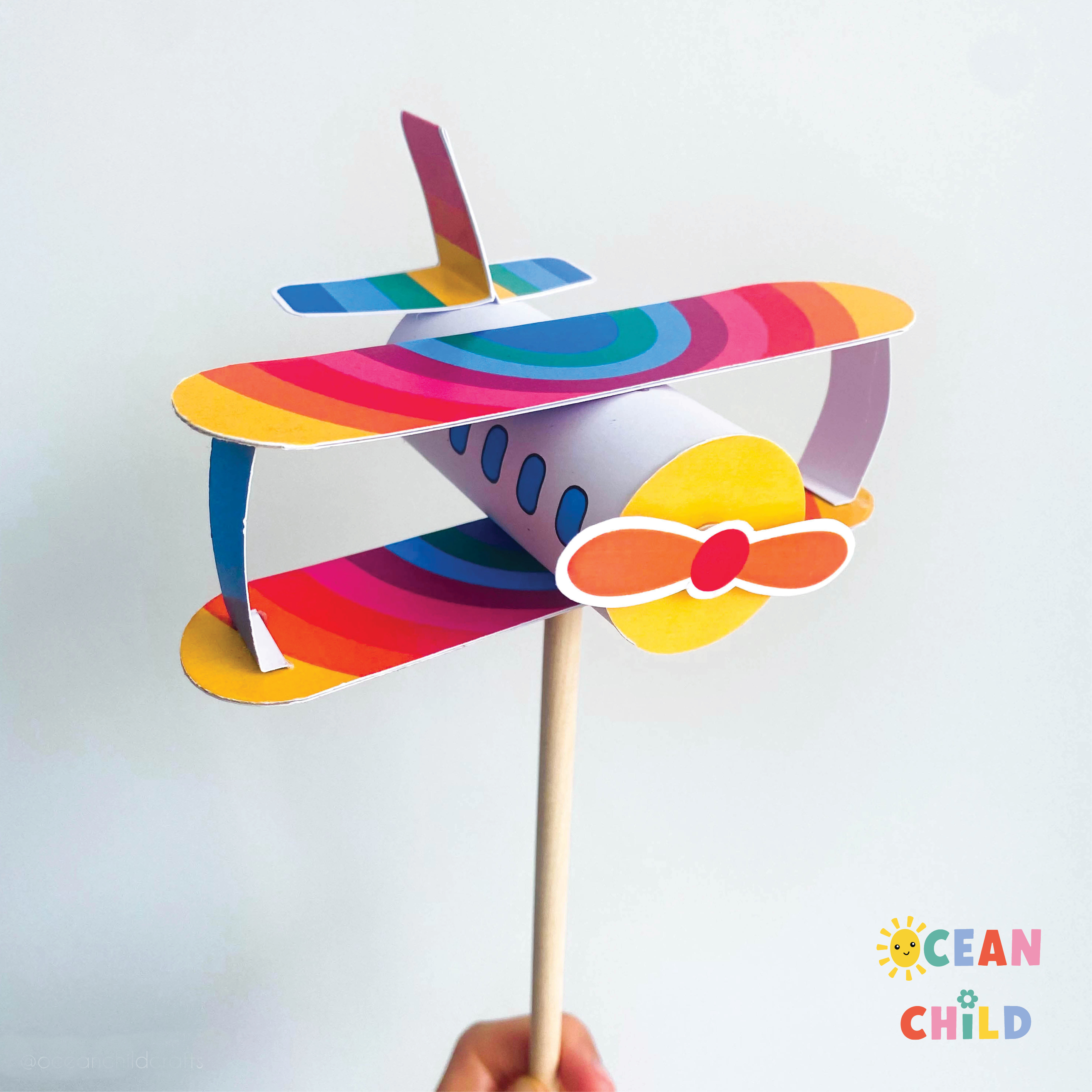 Airplane From A Paper Roll Instructions Kids Craft Transportation
