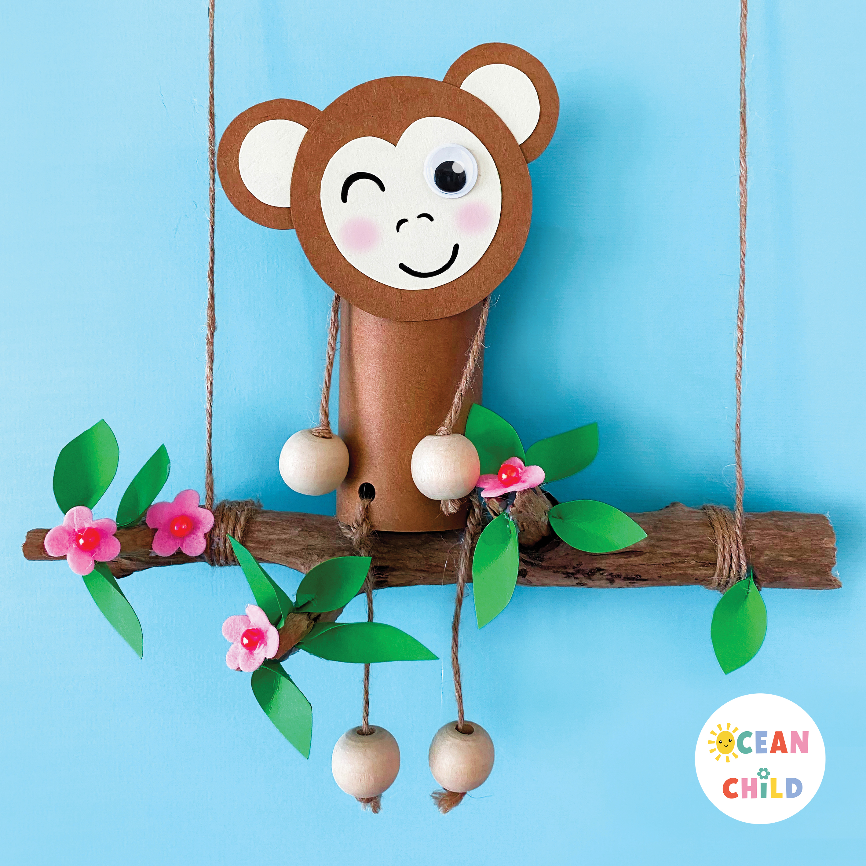 Monkey From A Paper Roll Kids Craft For Zoo or Jungle Unit