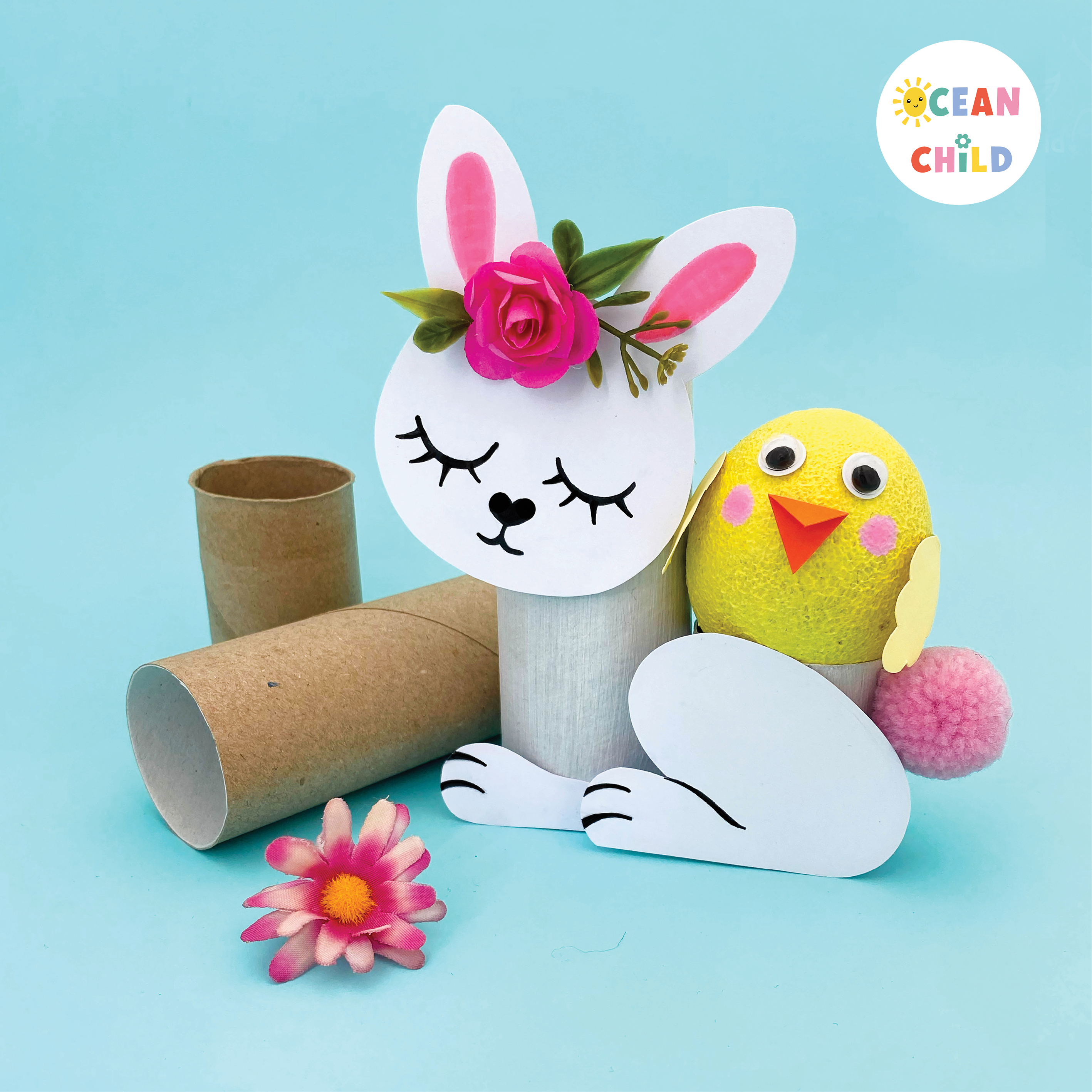 Paper Roll Easter Activity Bunny and Chick