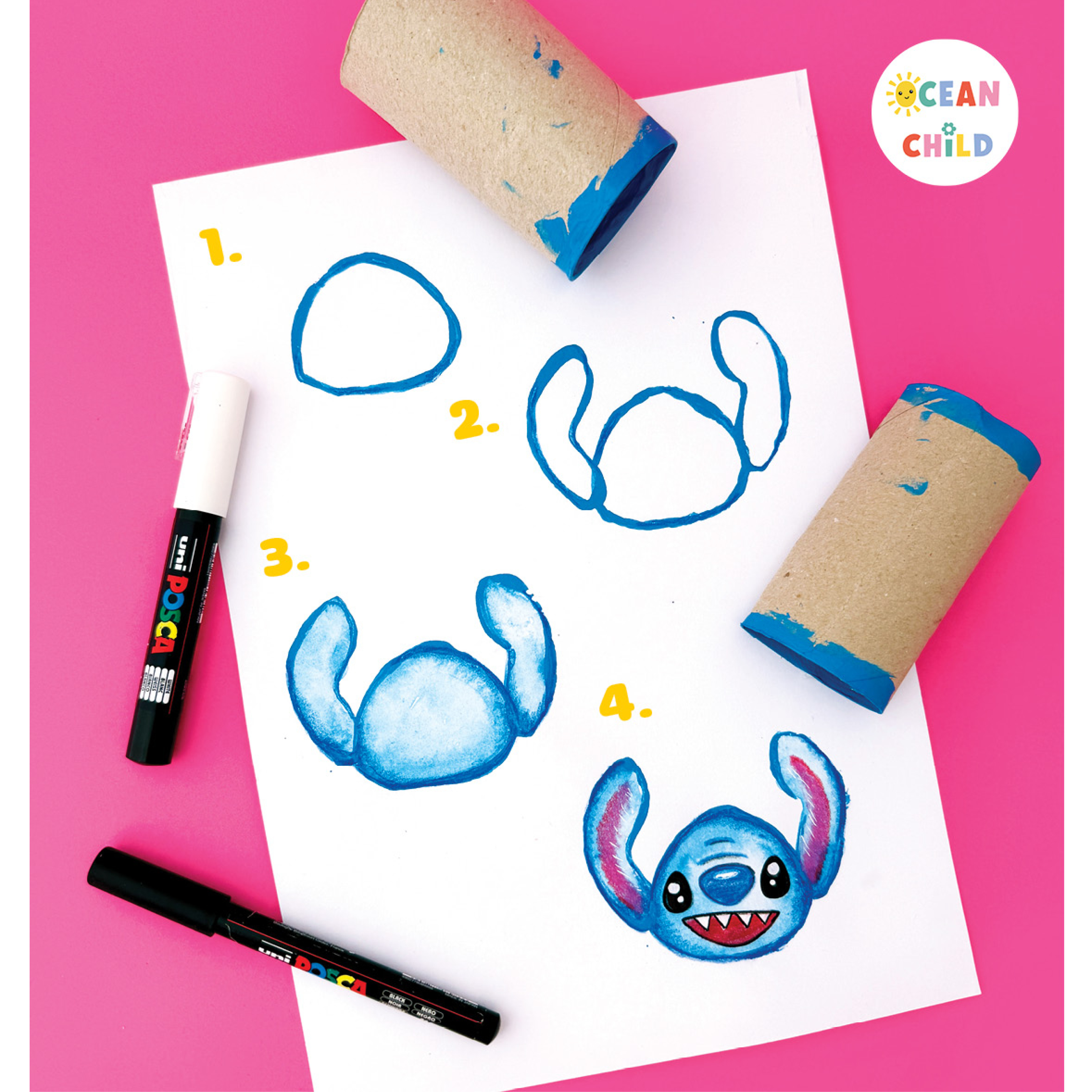 Paper Roll Stitch Art Activity, Stamping with Paper Rolls