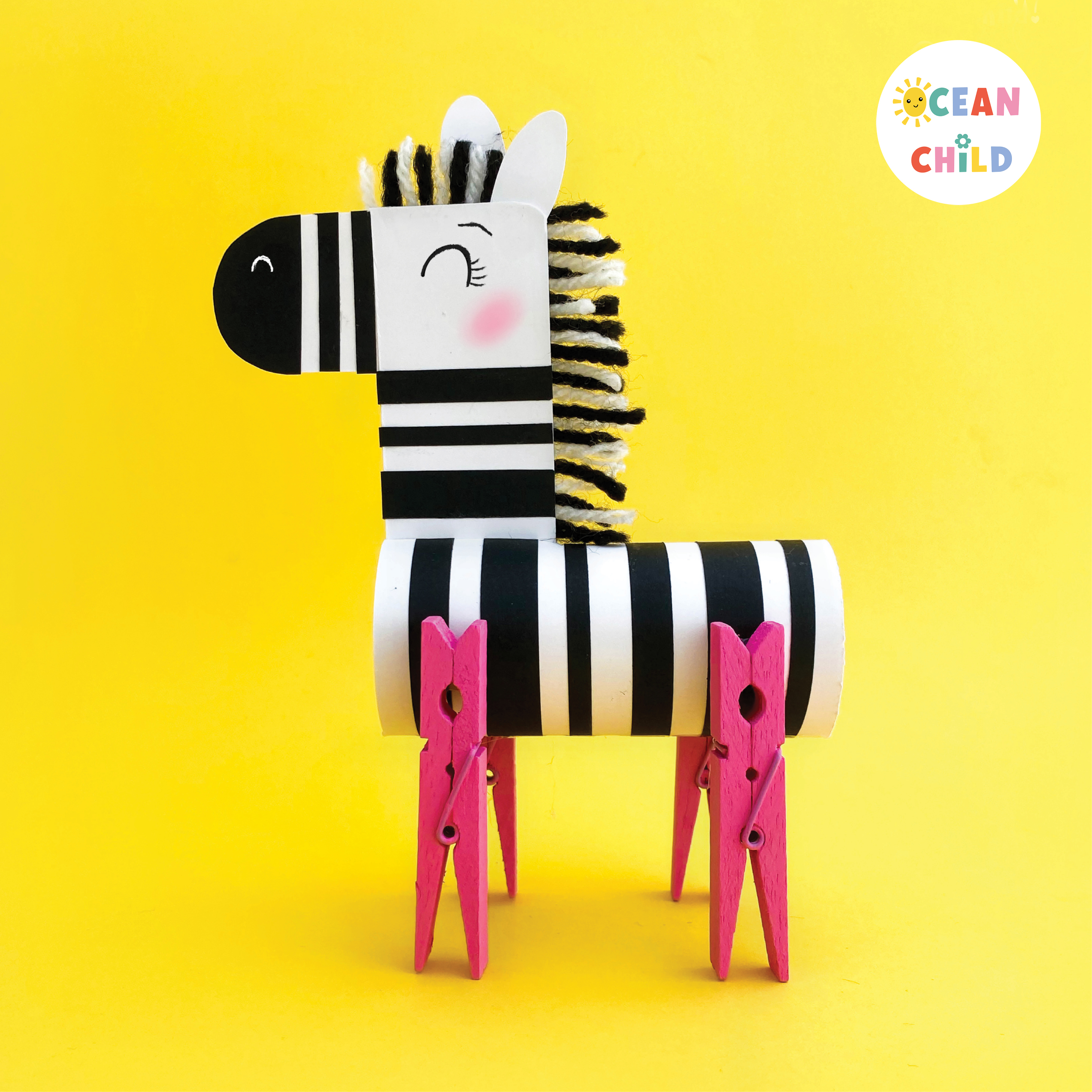 Recycled Zebra Craft Cardboard Roll Zoo Activity