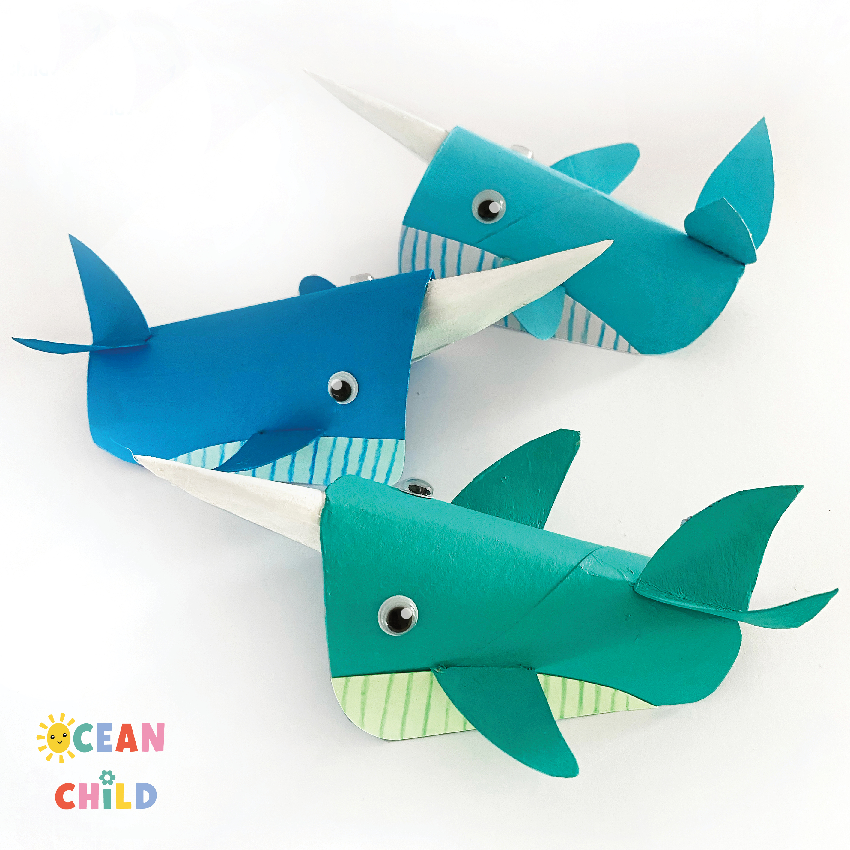 Whale Craft From Paper Rolls, Recycled Ocean Craft For kids