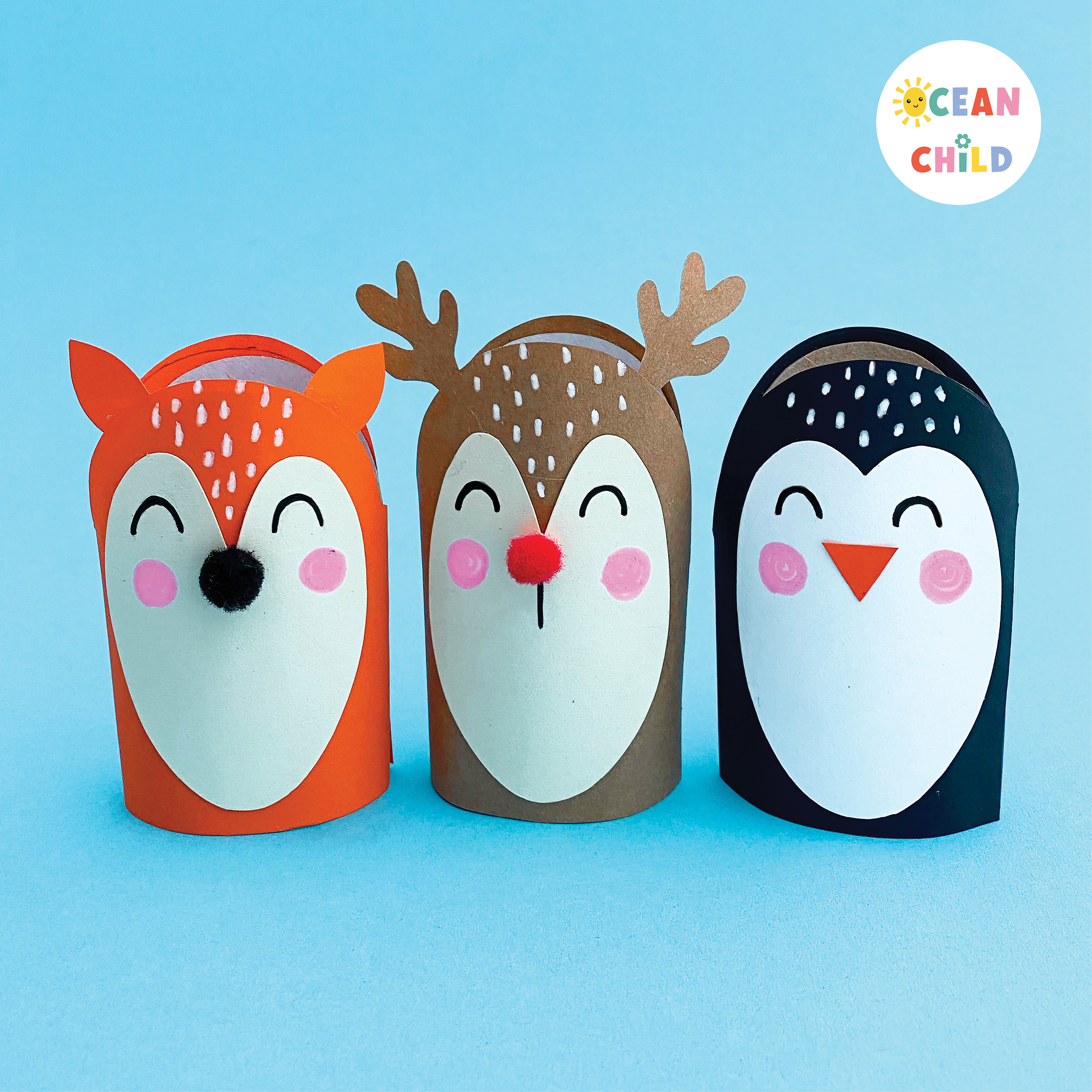 Fu Woodland Animals Paper Roll Crafts for Kids