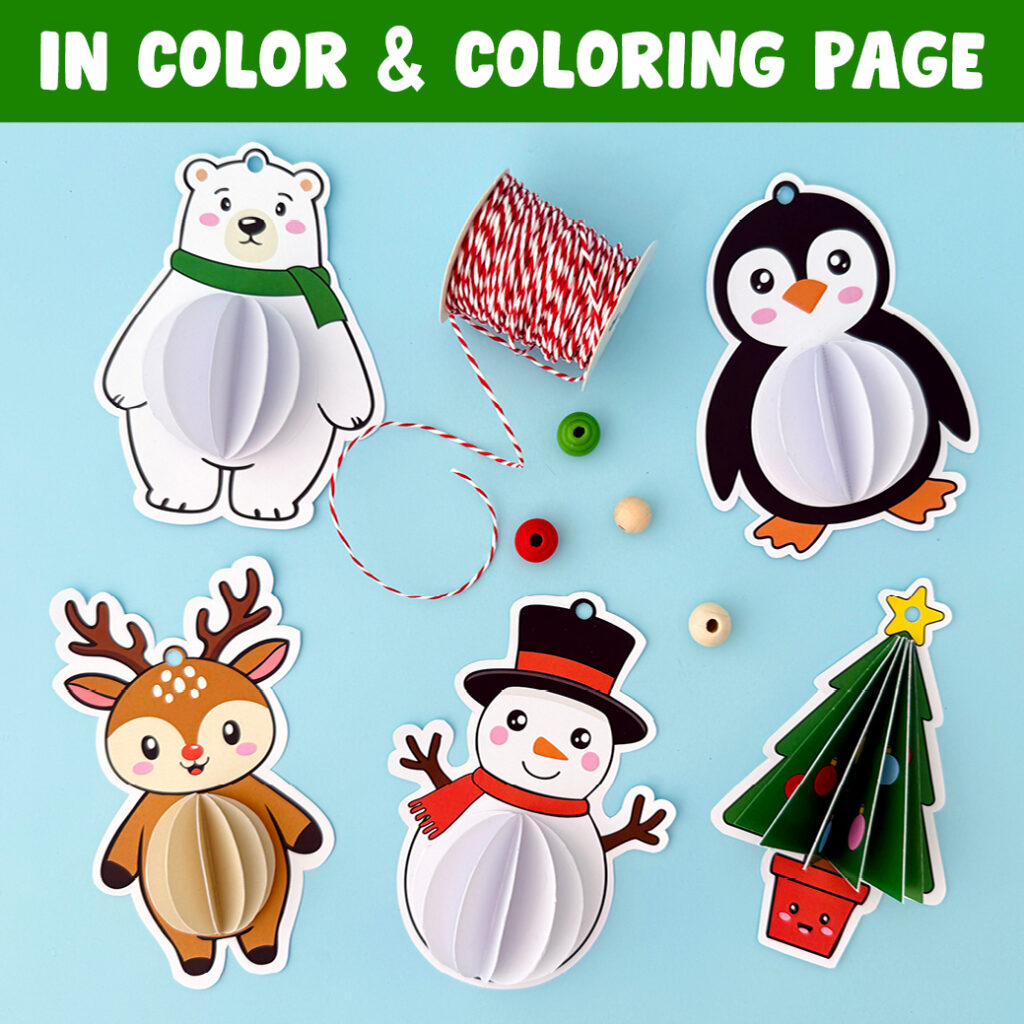 Coloring Christmas Ornaments Craft Printable