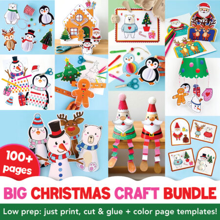 Get Our Big Winter/Christmas Craft Printable Bundle for Kids