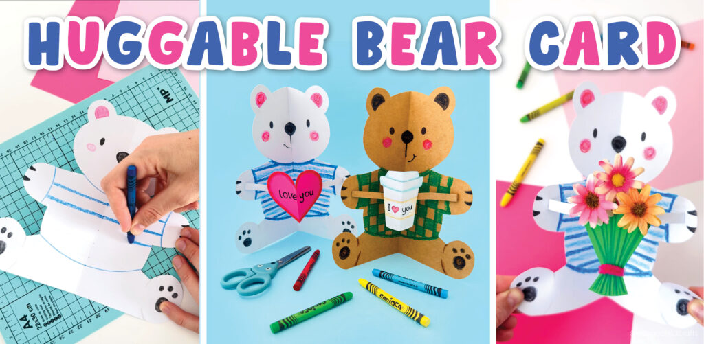 bear pop-up card valentines day craft for kids