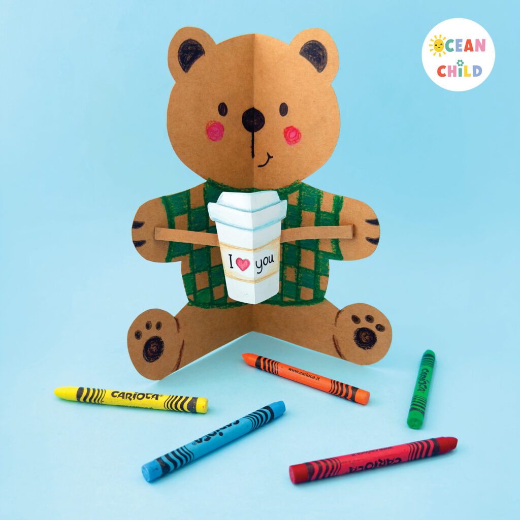 Free Bear Craft Printable, pop up bear craft with easy instructions and template for kids to color.