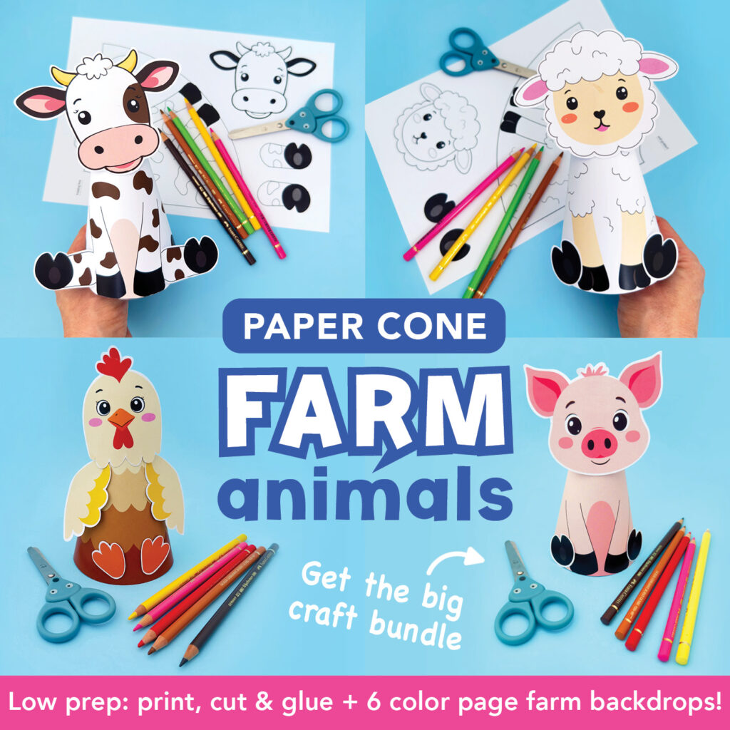 Low Prep Farm Animal Crafts for kKds