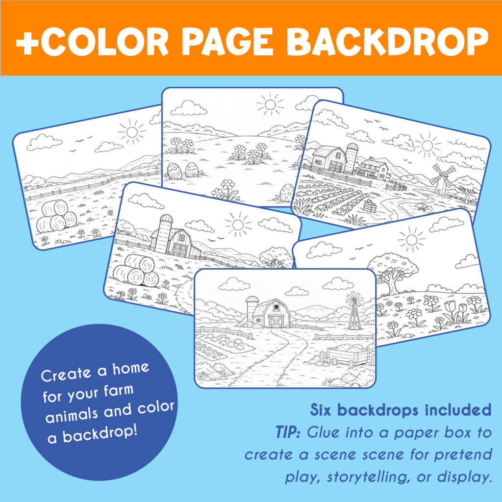 Coloring Page Farm Animals Kids Craft