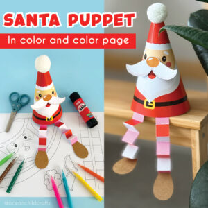 DIY Santa Craft Paper Cone Puppet For kids