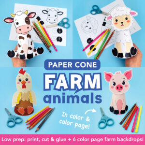 Farm Animal Printable Low Prep: Cow, Sheep, Chicken-hen and Piglet