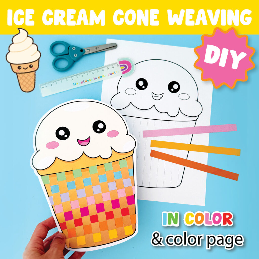 Ice Cream Printable Craft, Fine Motor Summer Activity for Kids