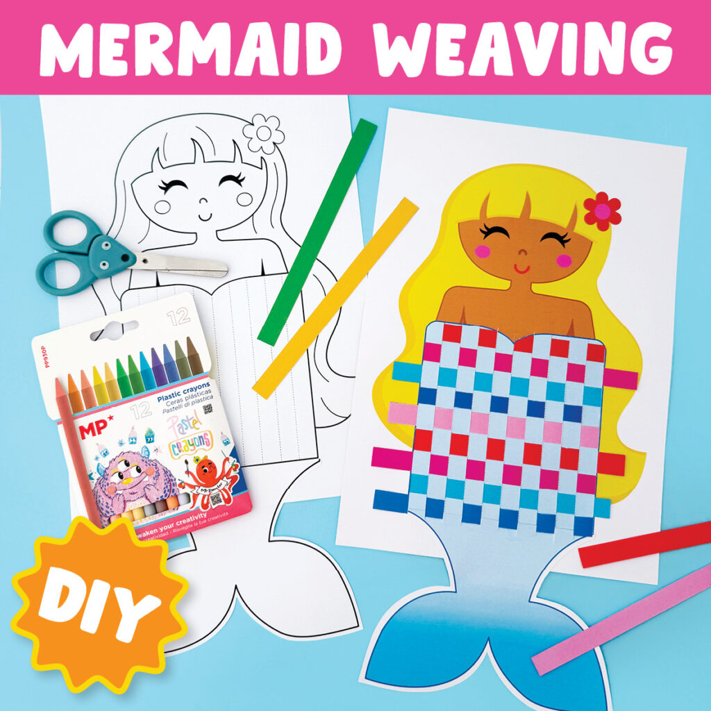 Mermaid Craft Printable, Fine Motor Activity Summer Ocean Themed