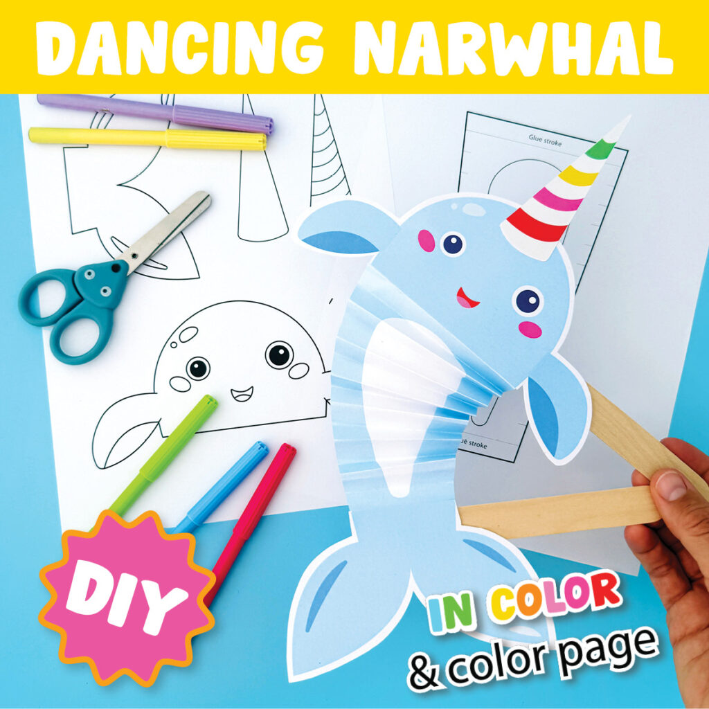 Printable Narwhal Craft Printable For kids, Easy and Fun