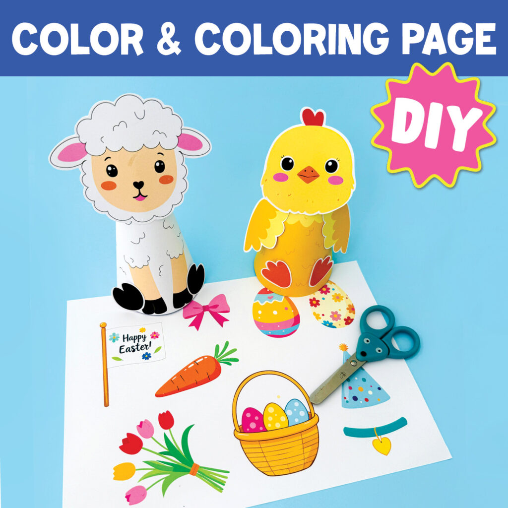 Spring craft for kids Low Prep Easter Puppets