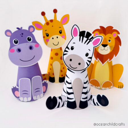 cut and glue animal crafts, Savanna animal crafts