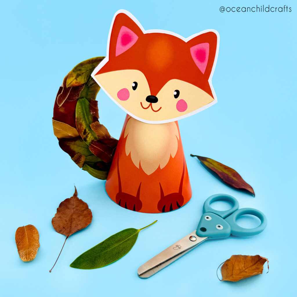 DIY Arctic Animals Craft Printable Kids, adorable fox