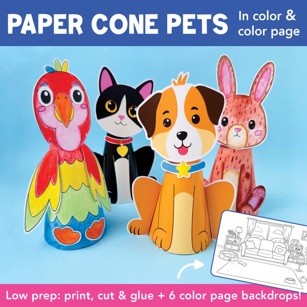 printable-pet-craft-for-kids, fun craft for Pets day!