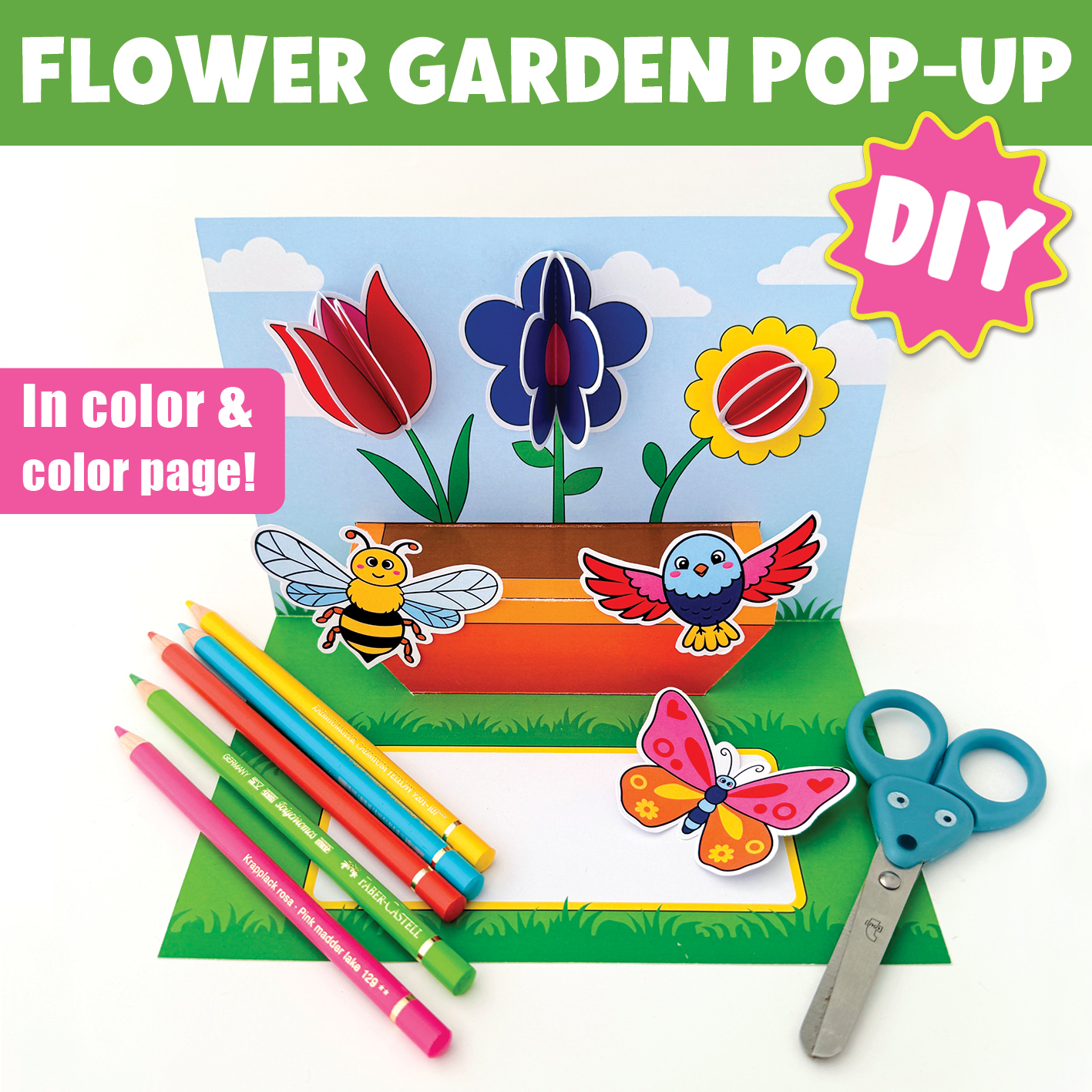 Flower Garden Pop Up Craft For Kids