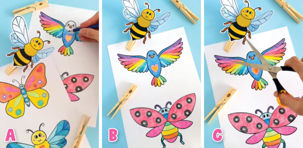 Bug Clothespin Craft For Kids, Easy and Fun with Printable Template