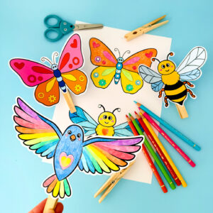 Easy Spring Craft With Clothespins Flying Bugs