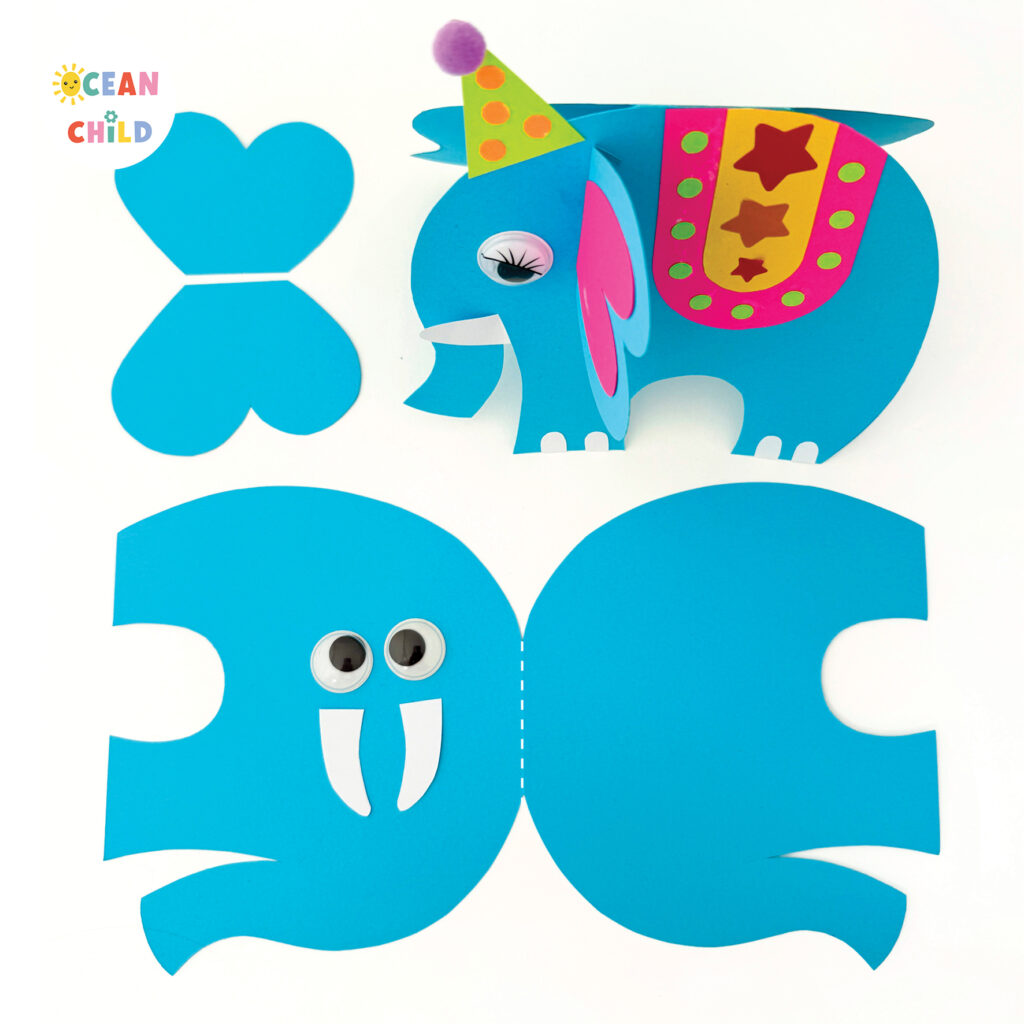 Folded Paper Circus Animal Puppets