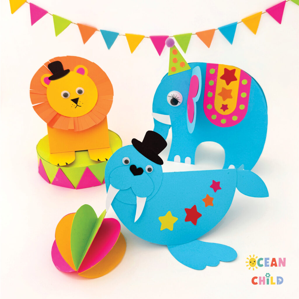 Paper Circus Animal Puppets Craft